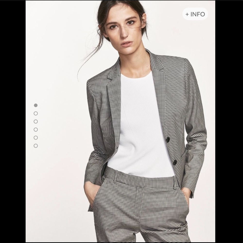 Massimo Dutti Black & White Houndstooth Blazer, New without Tags